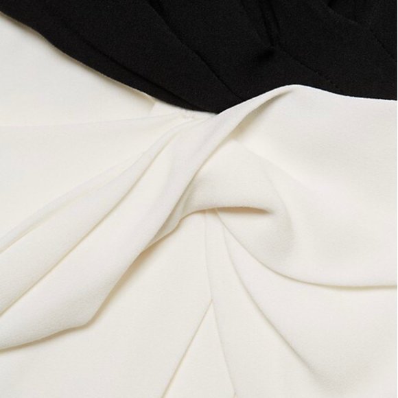 NWOT Jason Wu Collection Two Tone Crepe Sheath Dress In Black Chalk - Picture 6 of 6